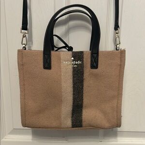 Kate Spade Tan and Black Tote Bag with Leather Handles (Washington Square Sam)